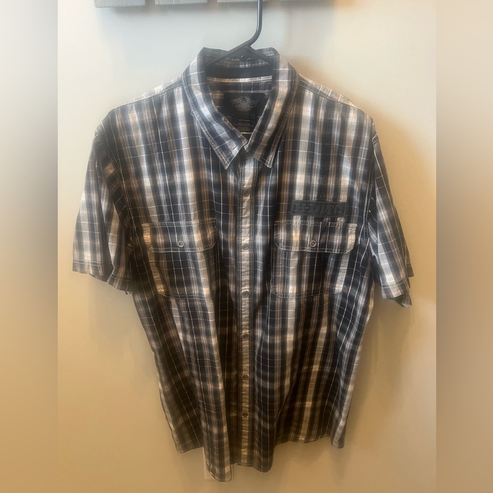 Harley Davidson short sleeve button down shirt